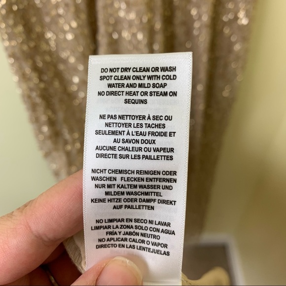 Aidan Mattox Ombre Sequin Column Gown Light Gold / Nude Size 4 - Picture 12 of 16